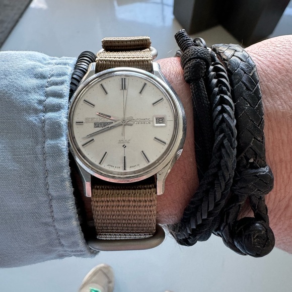 Seiko DX 1970 automatic- with khaki nato strap + orginal ss bracelet - Picture 4 of 17